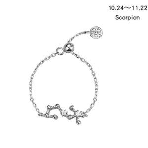 *NEW 925 Silver Zodiac Resizable Ring-Scorpio A